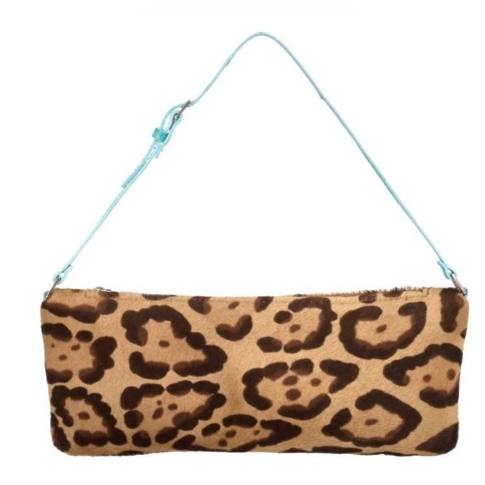 VINTAGE VALENTINO ANIMAL HAIR SHOULDER BAG RARE CLASSIC CHEETAH PRINT-CLUTCH